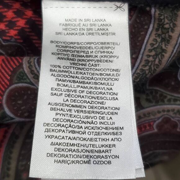 Lauren Ralph Lauren SMALL Petite Red Paisley Button Front Blouse - Picture 5 of 6